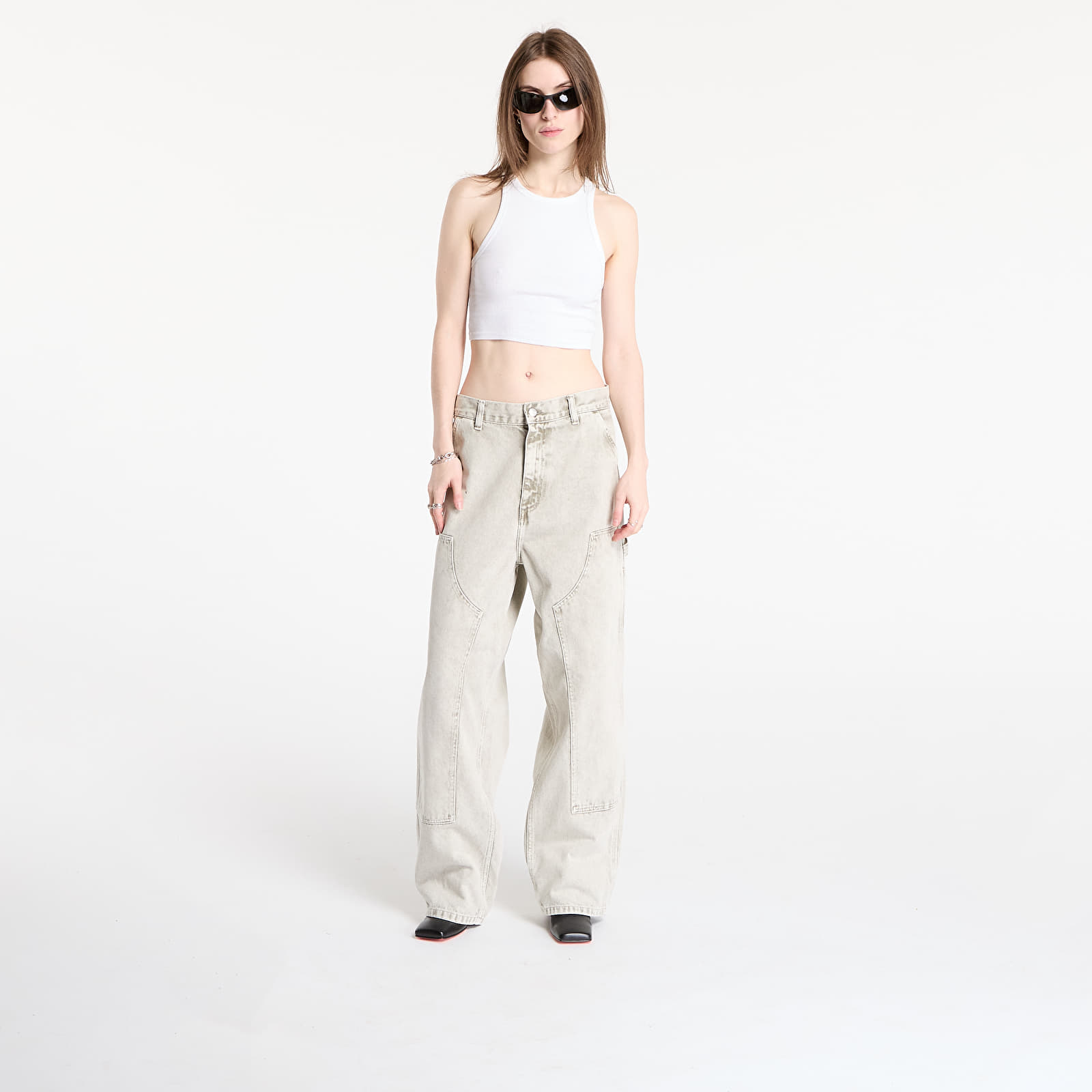 Women's trousers Carhartt WIP W' Brandon Double Knee Pant Opuntia Chalk Wash