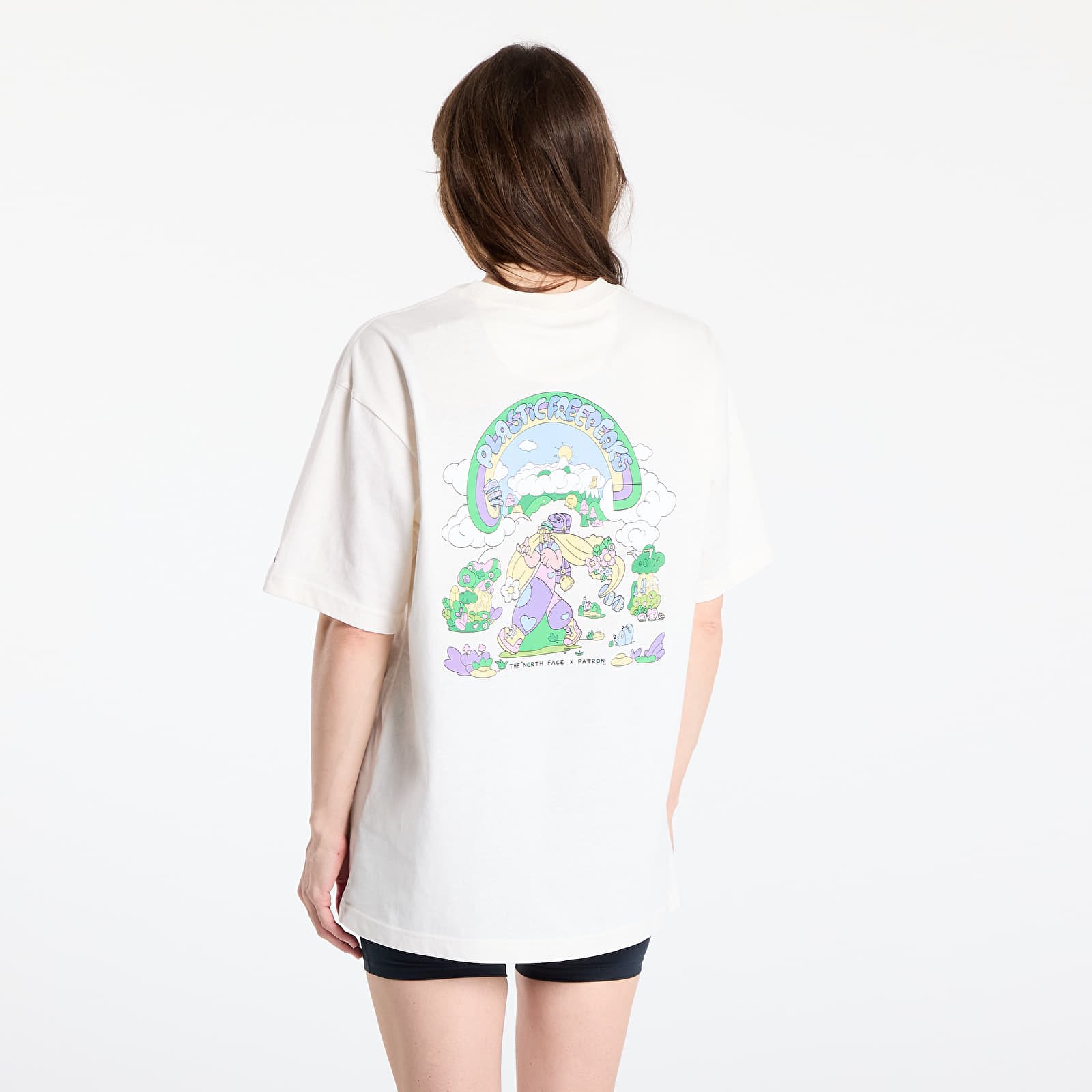 Men's T-shirts The North Face UNISEX Ss Clean Trails Oversized Tee White Dune