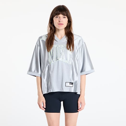 Jersey Nike Sportswear Street Women's Oversized Short-Sleeve Graphic Jersey Lt Smoke Grey/ Barely Volt