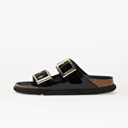 Birkenstock Arizona Droplet Buckle Natural Leather Patent High-Shine Black