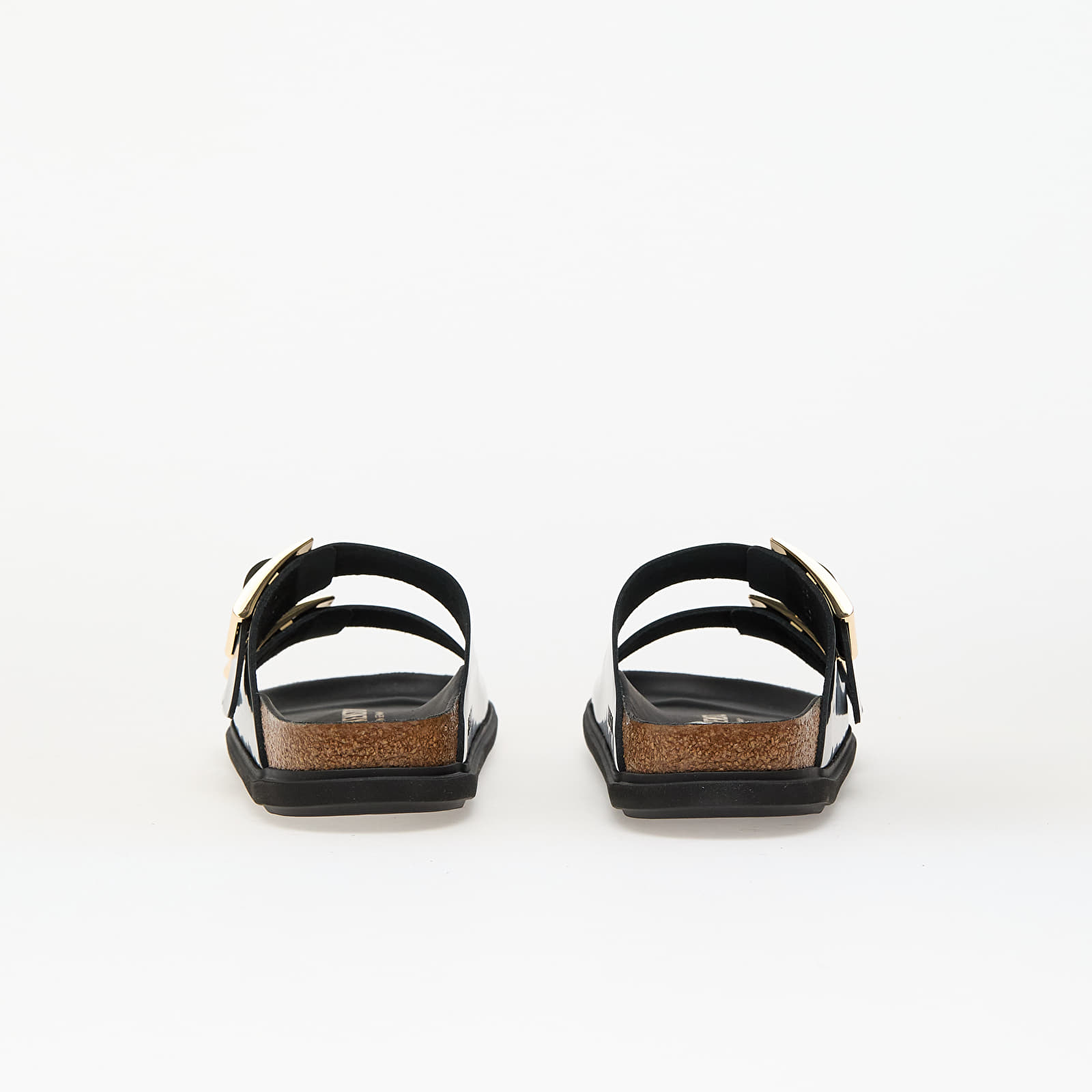Skor för kvinnor Birkenstock Arizona Droplet Buckle Natural Leather Patent High-Shine Black