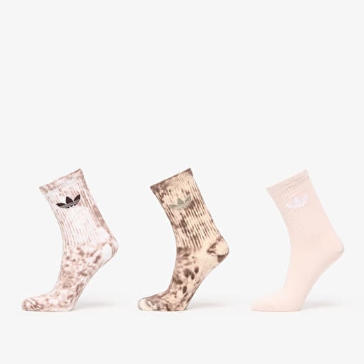 adidas Tie Dye Crew Socks 3-Pack Trace Brown/ Dark Brown