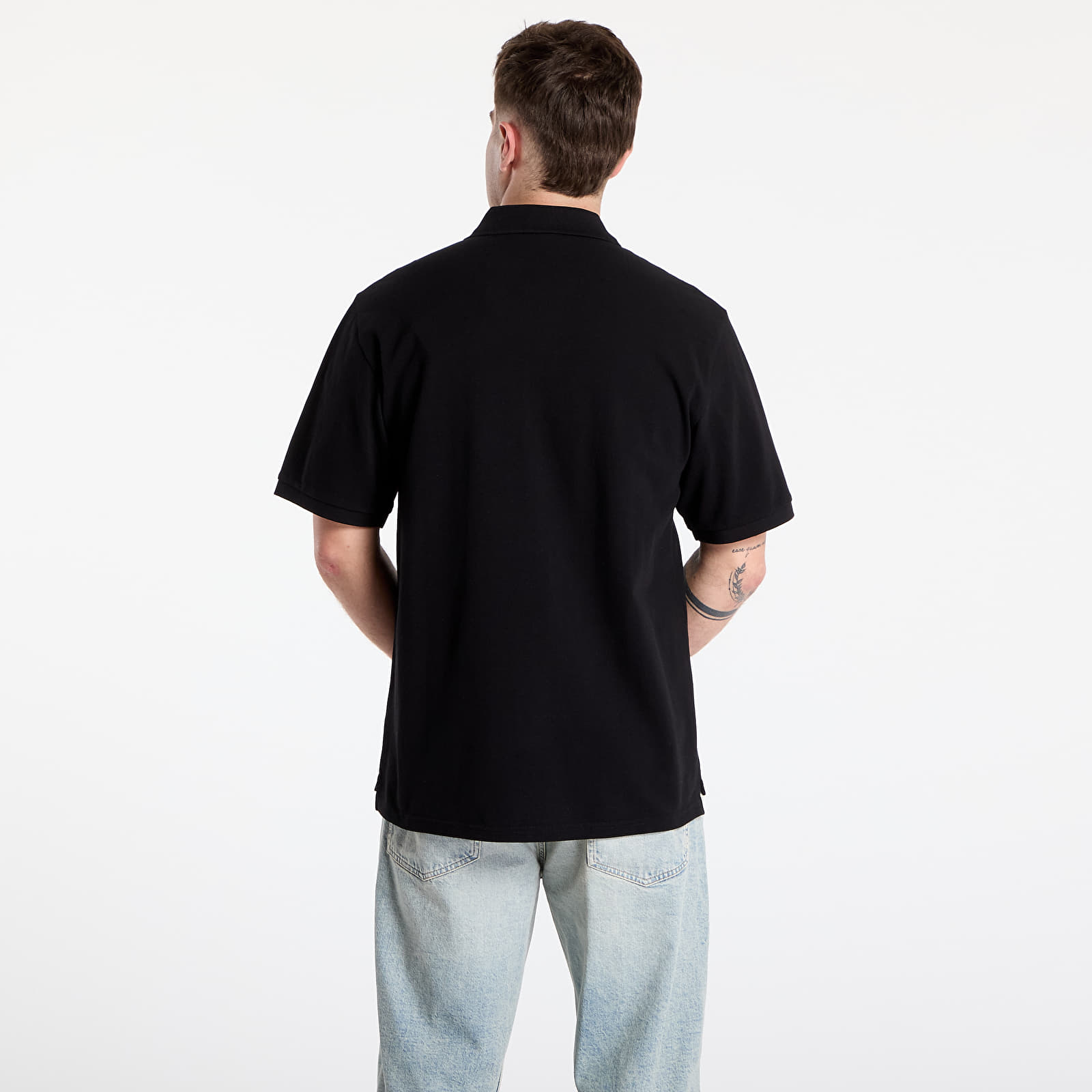 T-särgid Carhartt WIP S/S Carhartt Script Polo UNISEX Black/ White