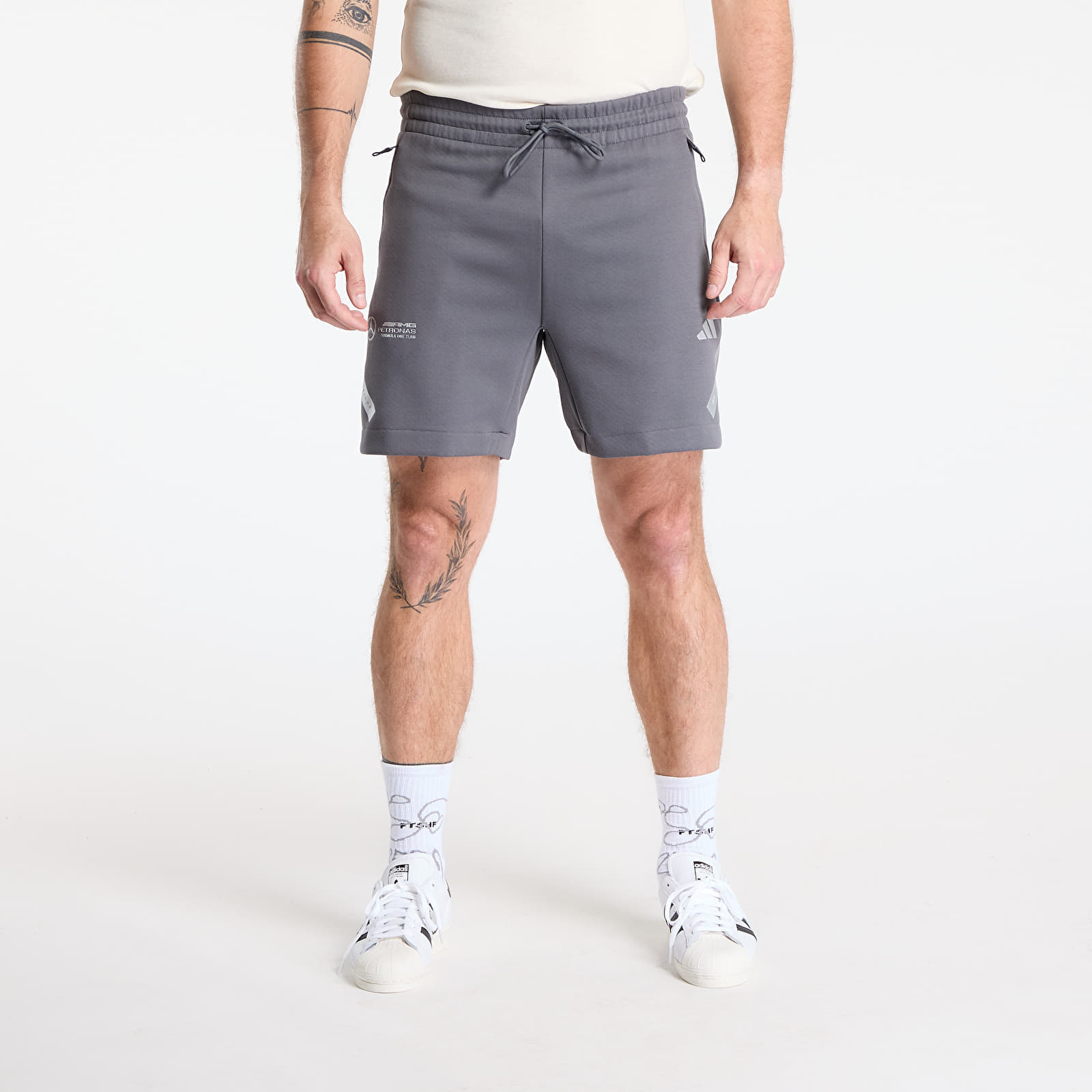 Pantalones cortos adidas AMG Mercedes Silver Shorts Grey Five M