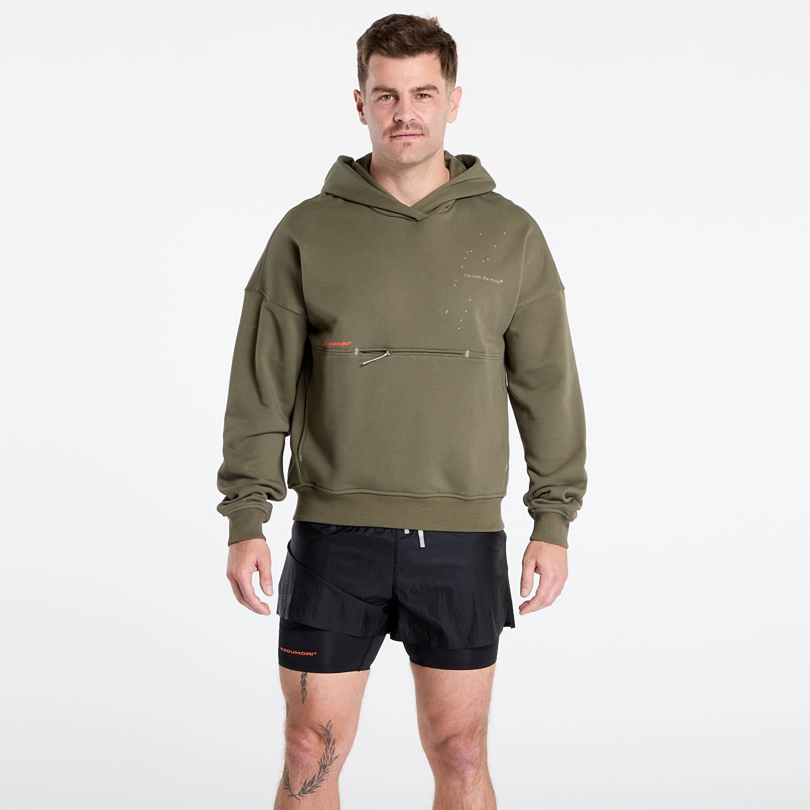 Mikiny adidas Adi365 H.Koumori Running Hoodie Olive Strata