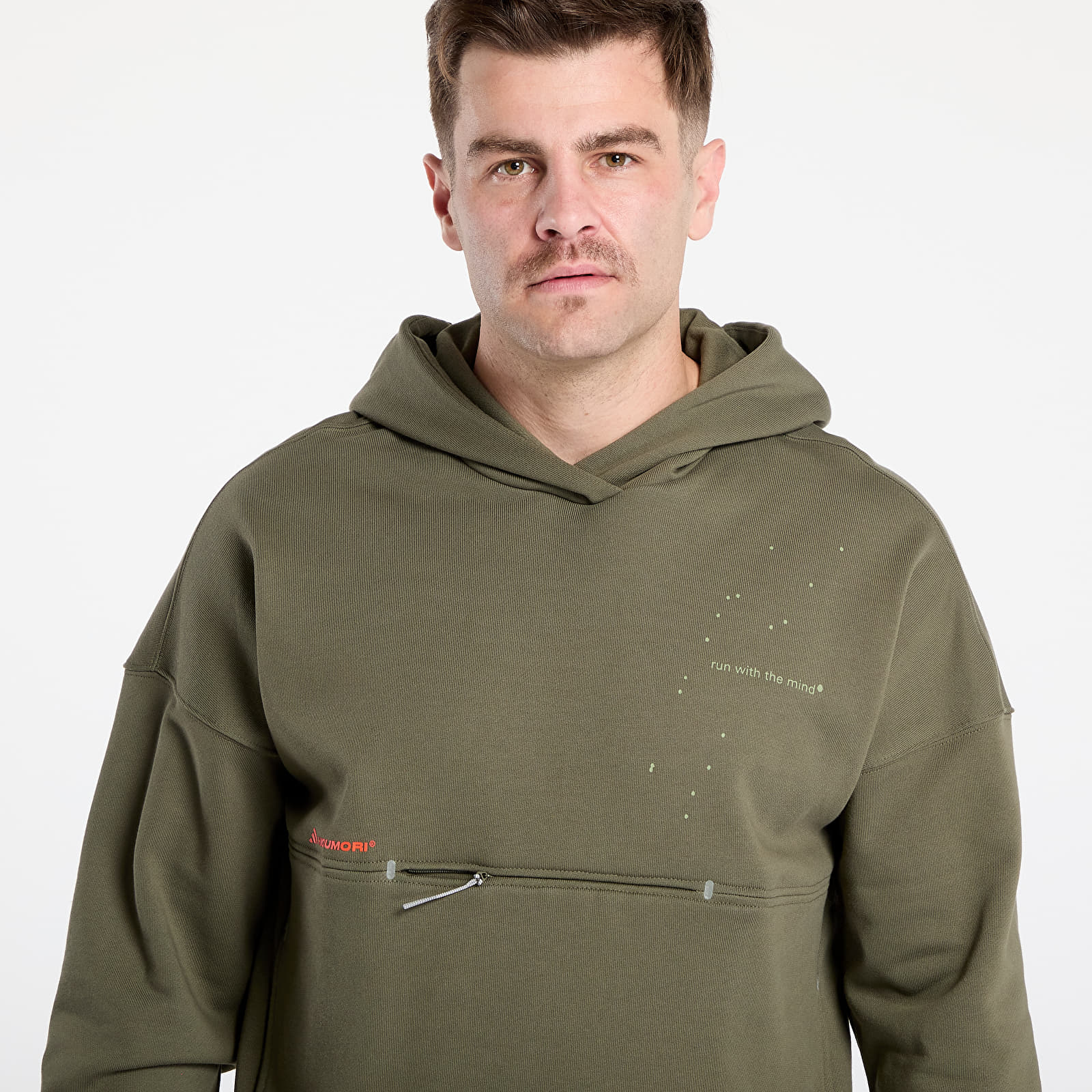 Mikiny adidas Adi365 H.Koumori Running Hoodie Olive Strata