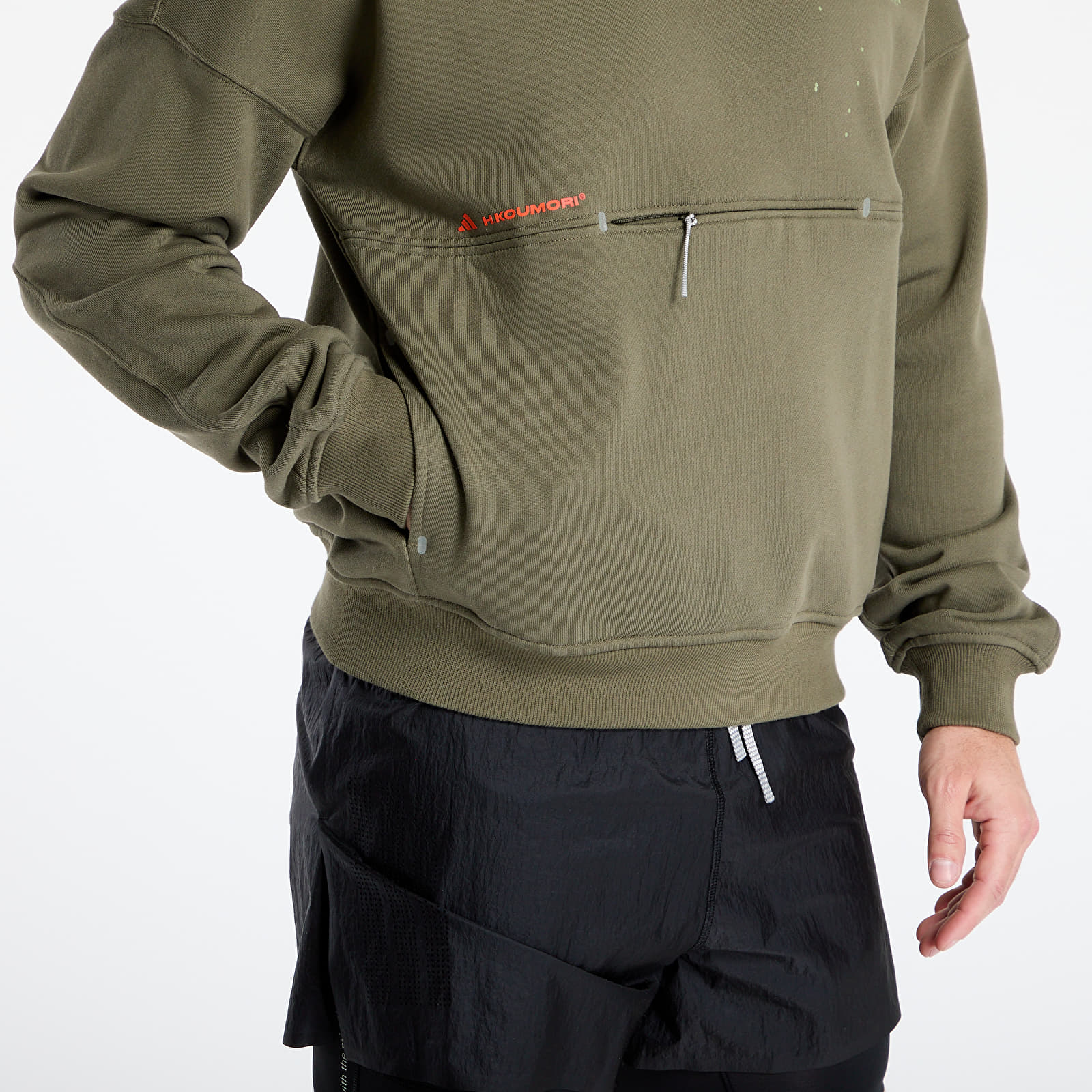 Mikiny adidas Adi365 H.Koumori Running Hoodie Olive Strata