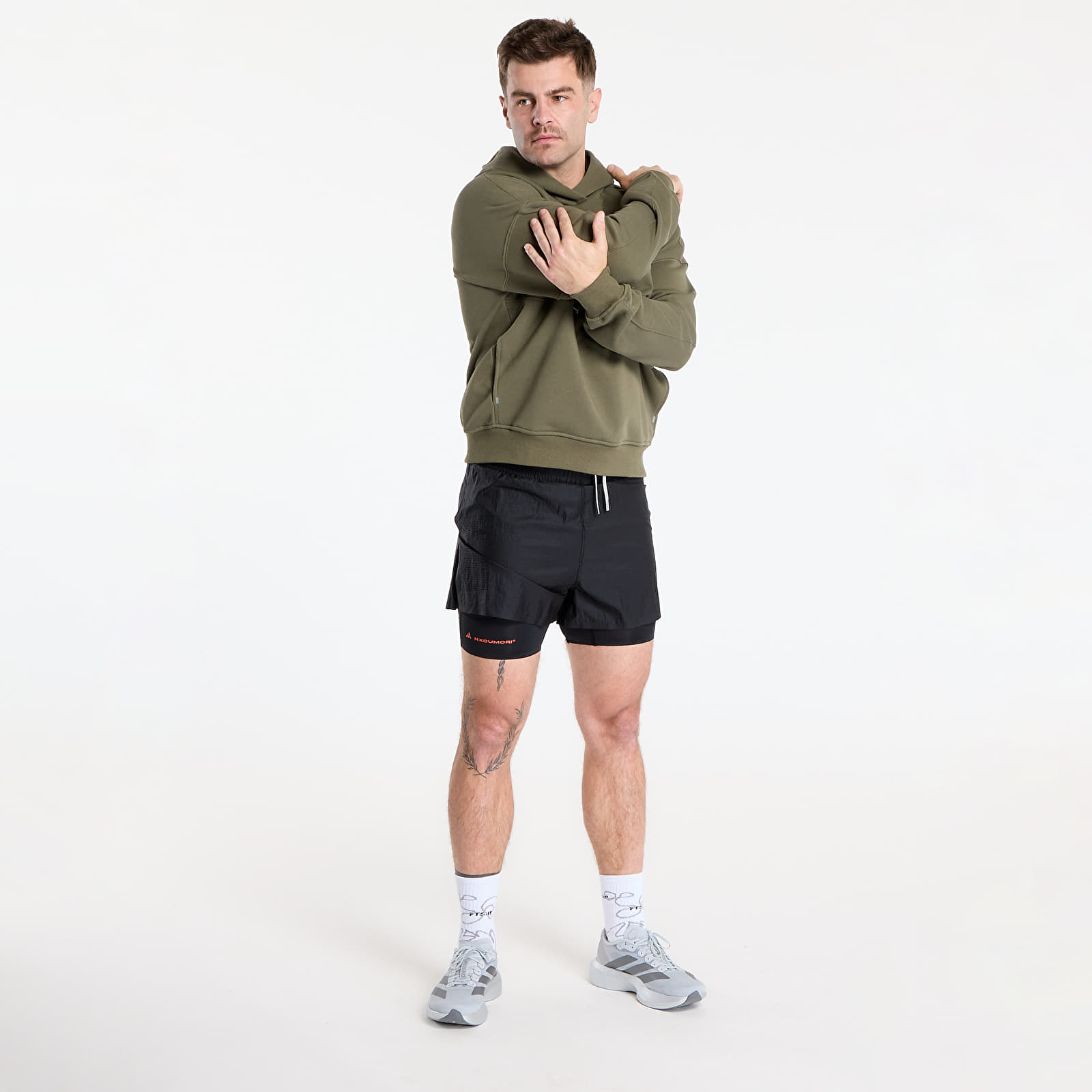 Mikiny adidas Adi365 H.Koumori Running Hoodie Olive Strata