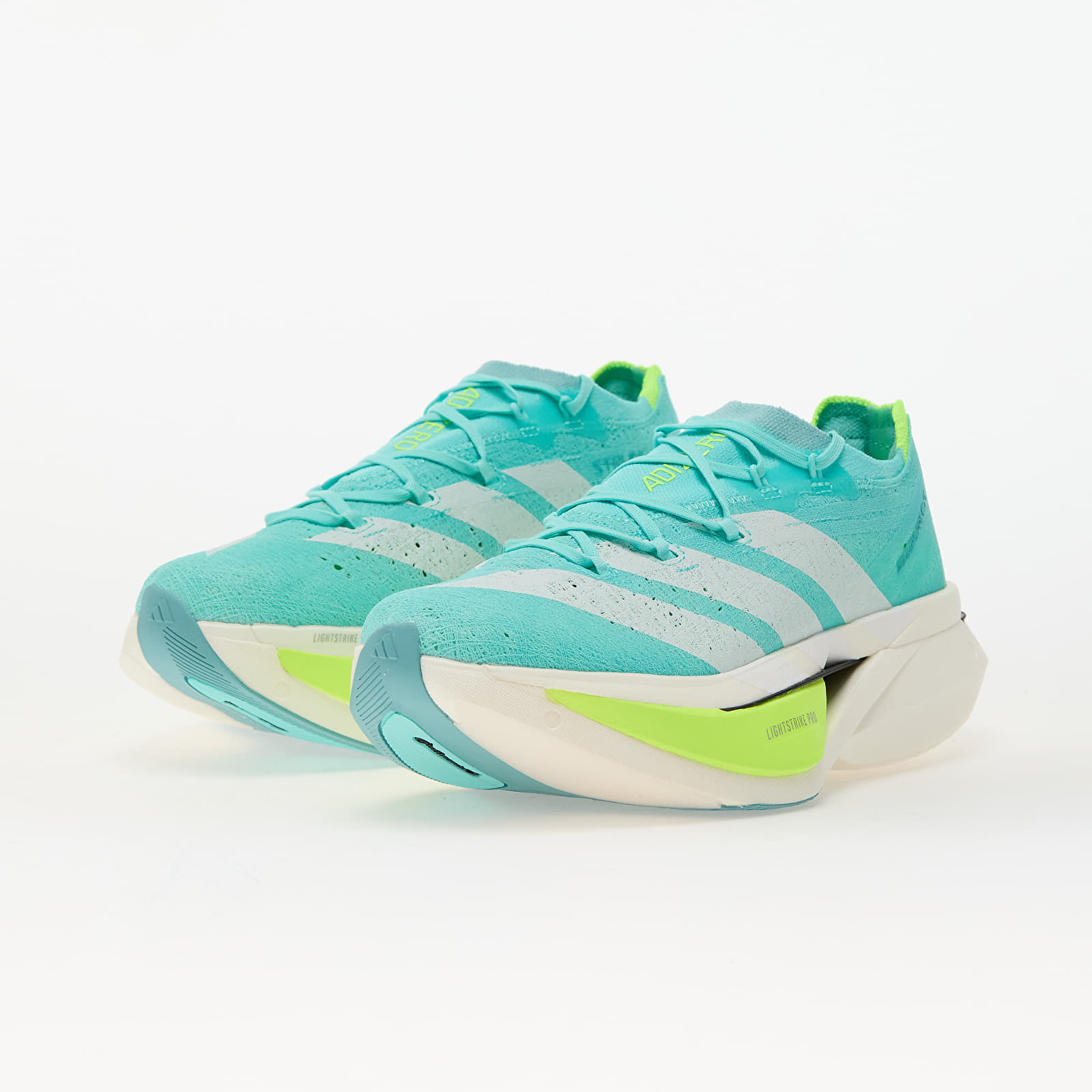 Meeste kingad adidas Adizero Prime X3 STRUNG Running Flash Aqua/ Zero Met./ Lucid Lemon