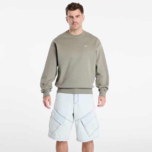 Mikina Nike Solo Swoosh Men's Fleece Crew Light Army/ White