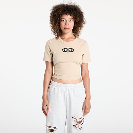 Majica adidas Originals Campus 2000 Back Cut Out Rib T-Shirt Stone Khaki