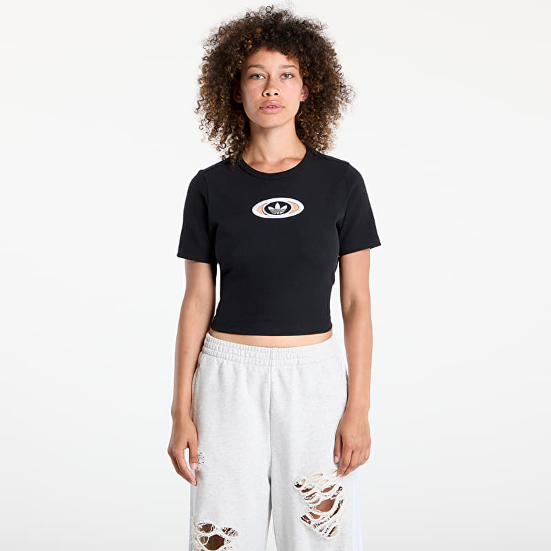 T-shirt adidas Originals Campus 2000 Back Cut Out Rib T-Shirt Black