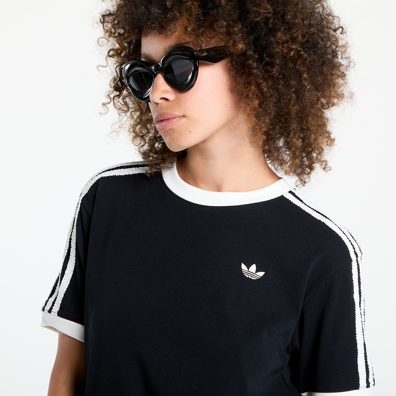 Trička adidas Originals Ruffle 3-Stripes T-Shirt Black