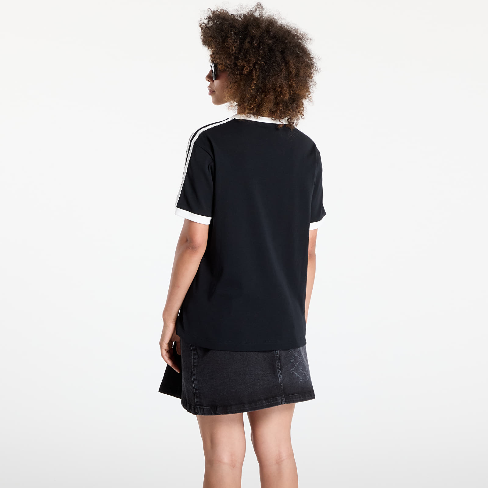 Trička adidas Originals Ruffle 3-Stripes T-Shirt Black