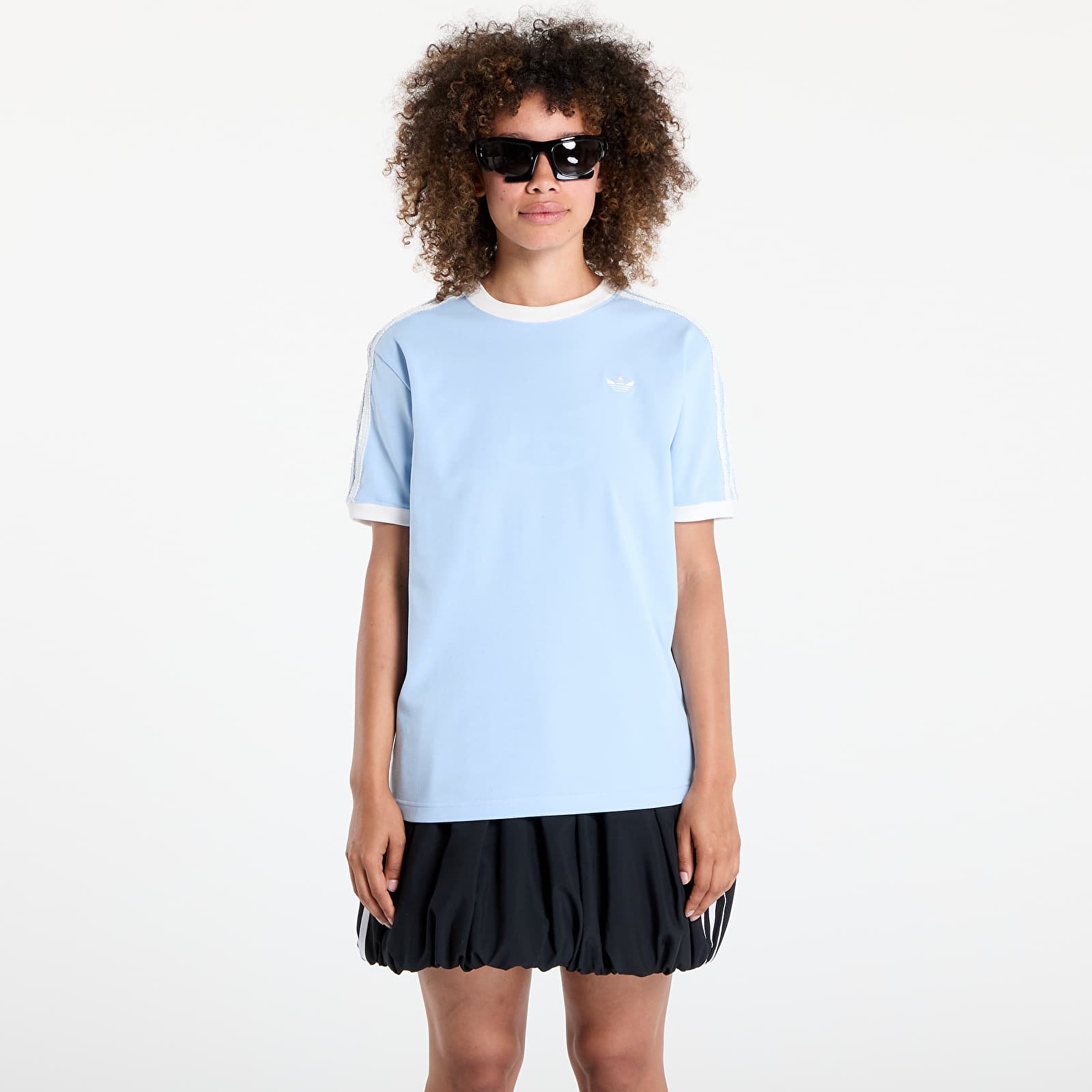Trička adidas Originals Ruffle 3-Stripes T-Shirt Clear Sky