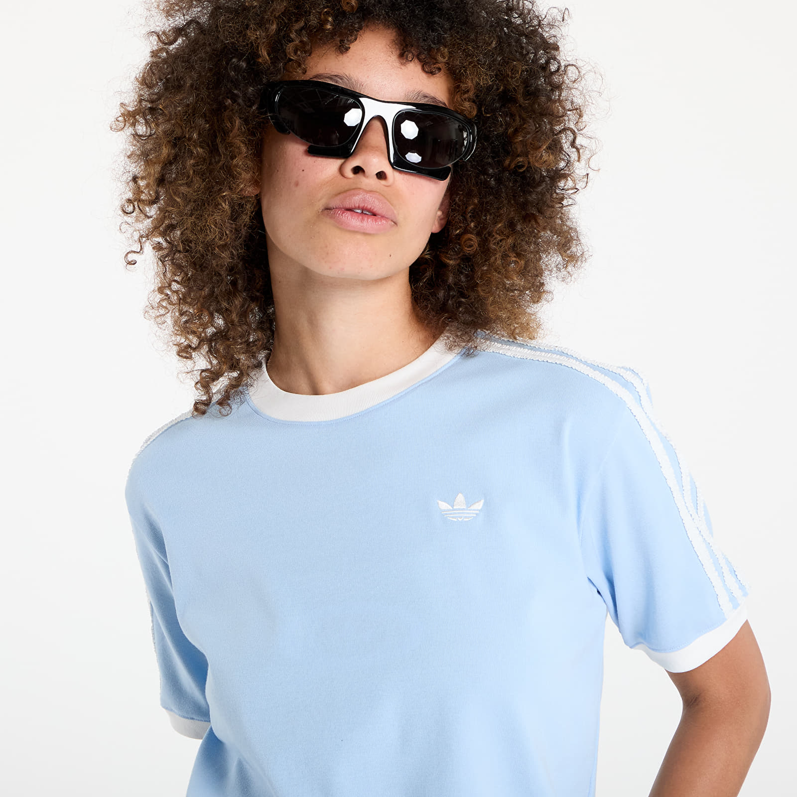 Trička adidas Originals Ruffle 3-Stripes T-Shirt Clear Sky