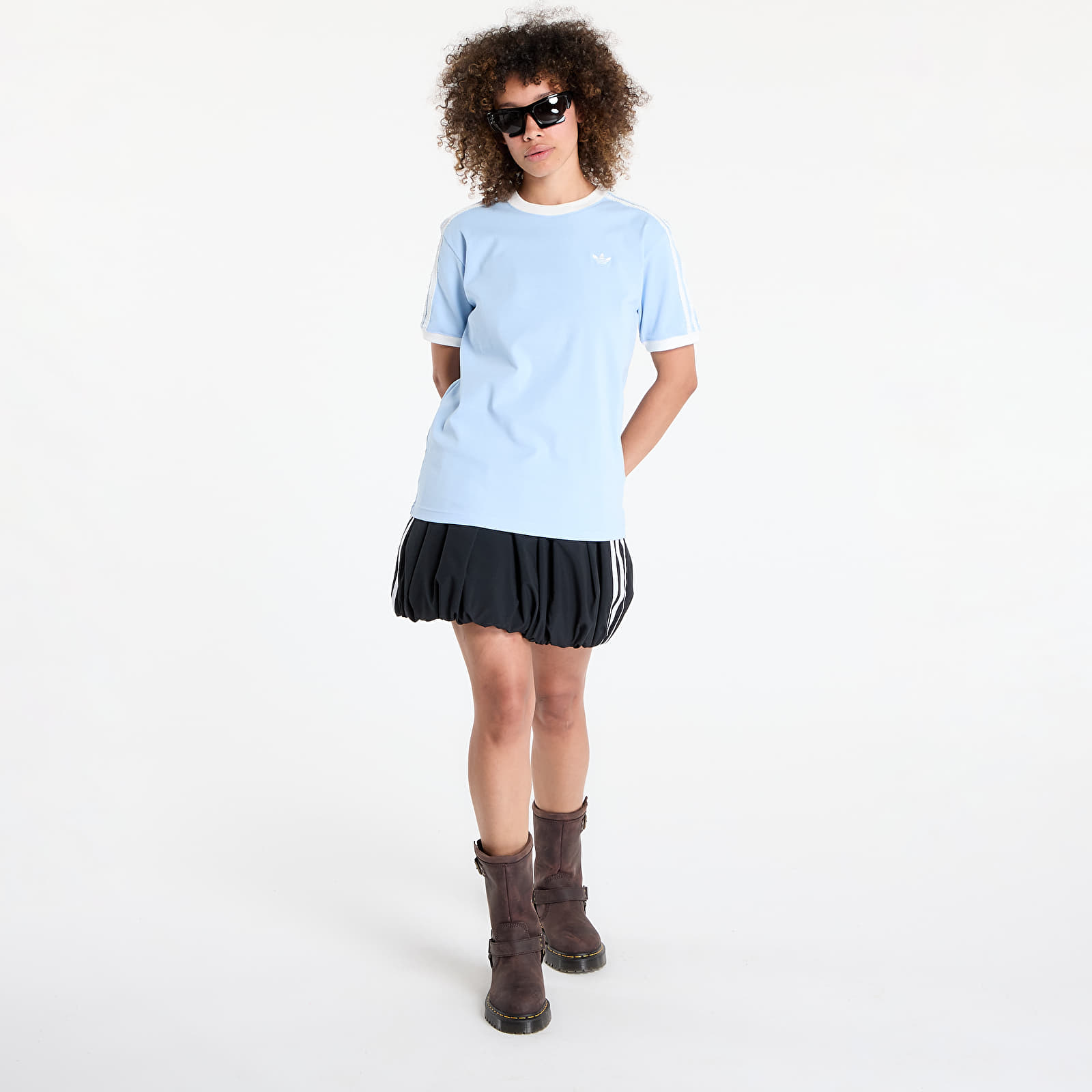 Trička adidas Originals Ruffle 3-Stripes T-Shirt Clear Sky