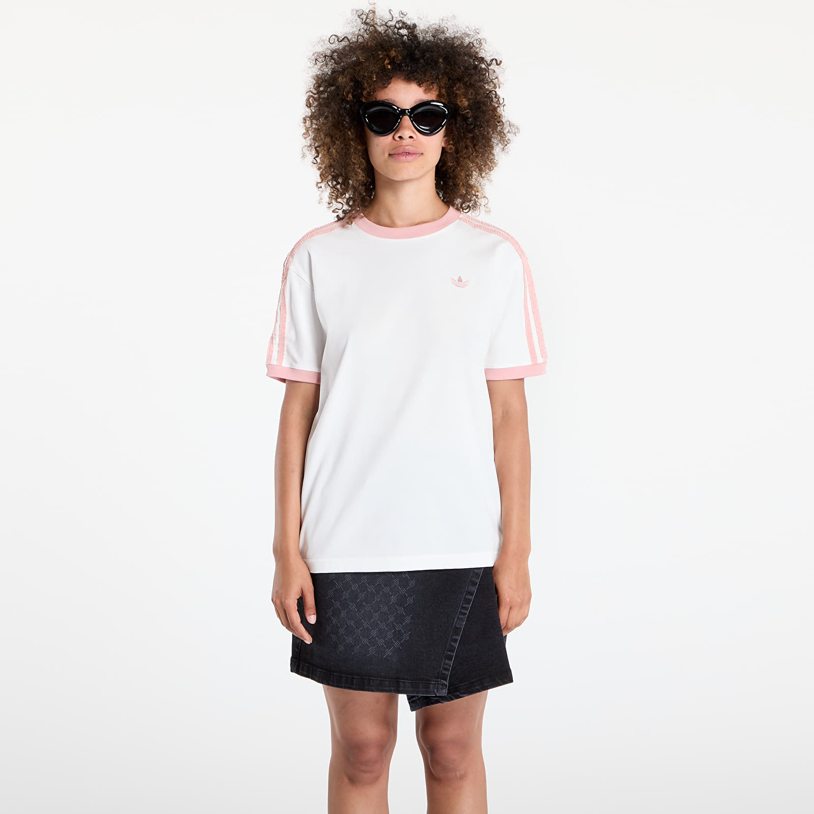Trička adidas Originals Ruffle 3-Stripes T-Shirt Off White
