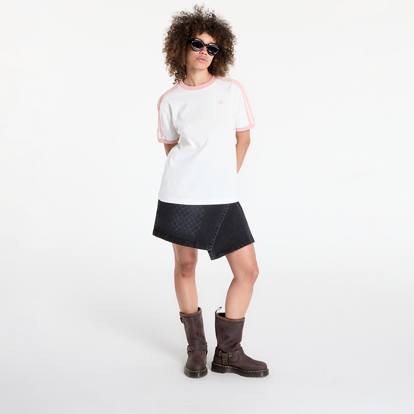 Trička adidas Originals Ruffle 3-Stripes T-Shirt Off White