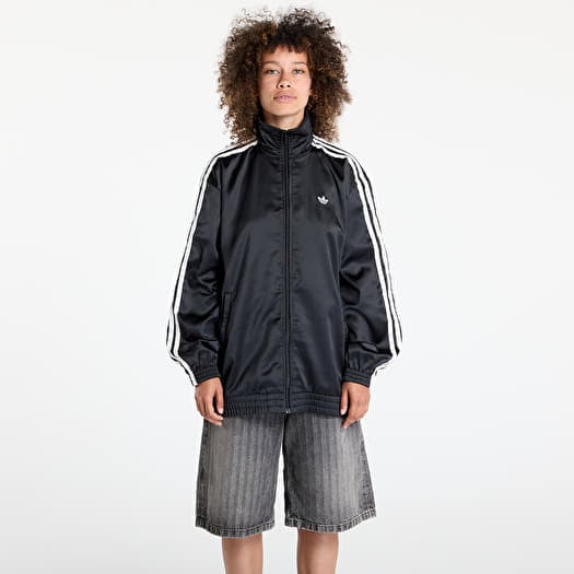 adidas Originals Satin Firebird Track Top Ruffle 3-Stripes Black