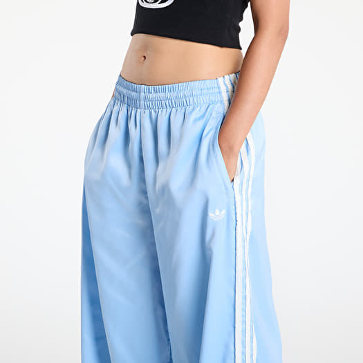 adidas Originals Satin Wide Leg Tracksuit Bottoms Ruffle 3-Stripes