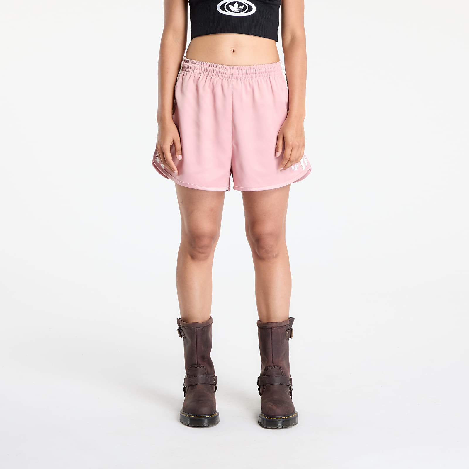Shorts adidas Originals Satin Shorts Ruffle 3-Stripes Wonder Mauve