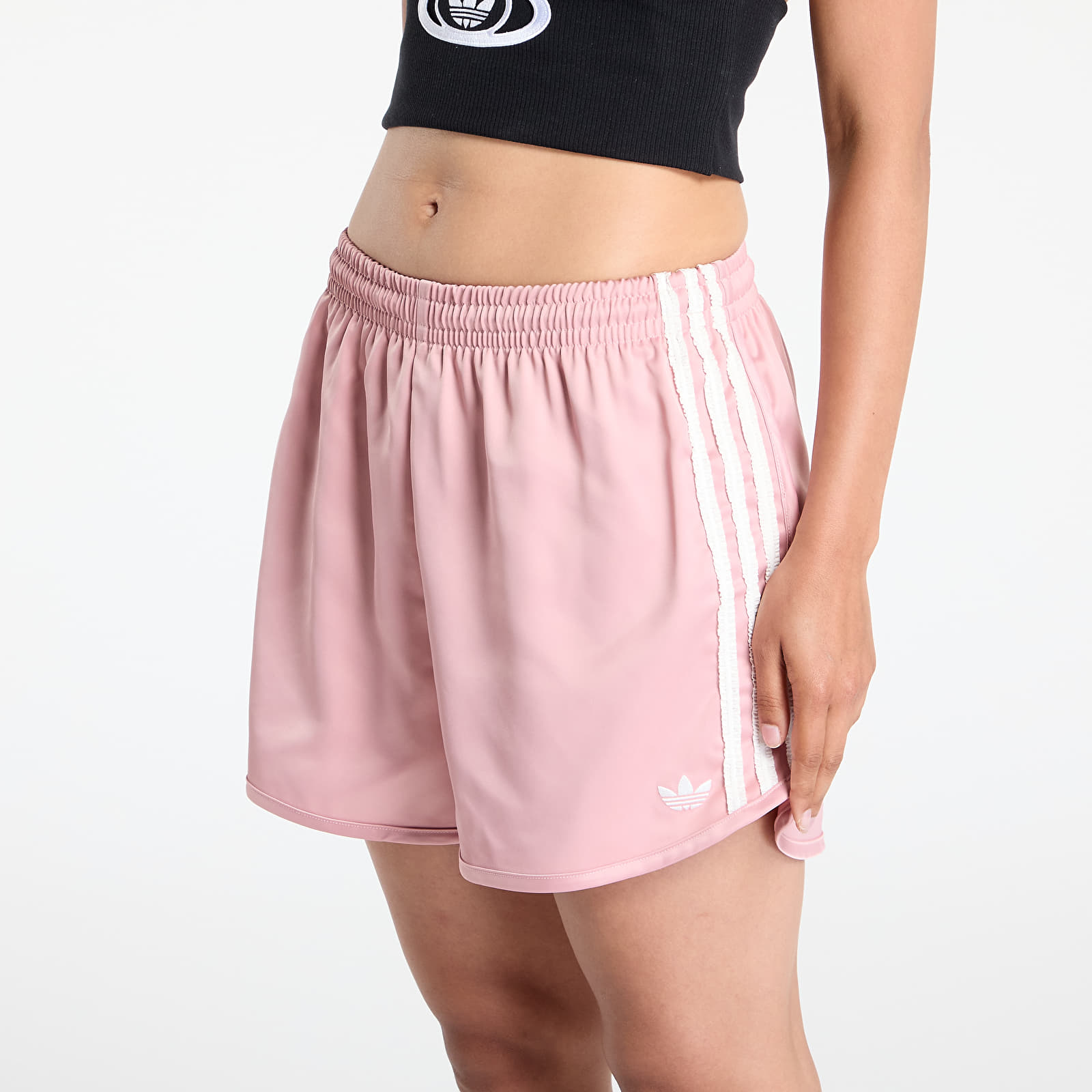 Shorts adidas Originals Satin Shorts Ruffle 3-Stripes Wonder Mauve