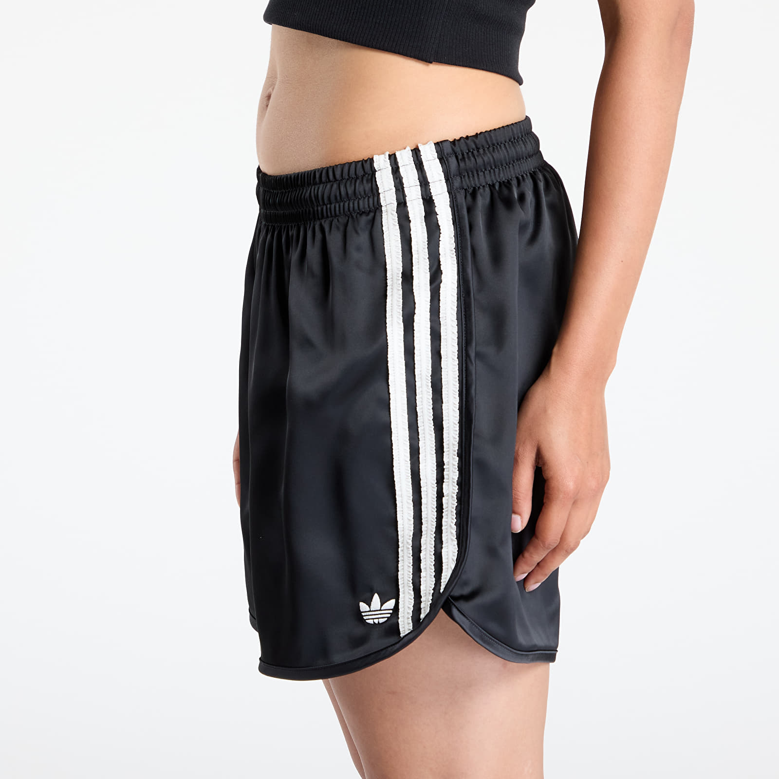Šortky adidas Originals Satin Shorts Ruffle 3-Stripes Black