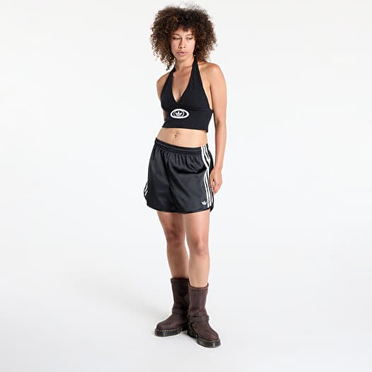 Shorts adidas Originals Satin Shorts Ruffle 3-Stripes Black