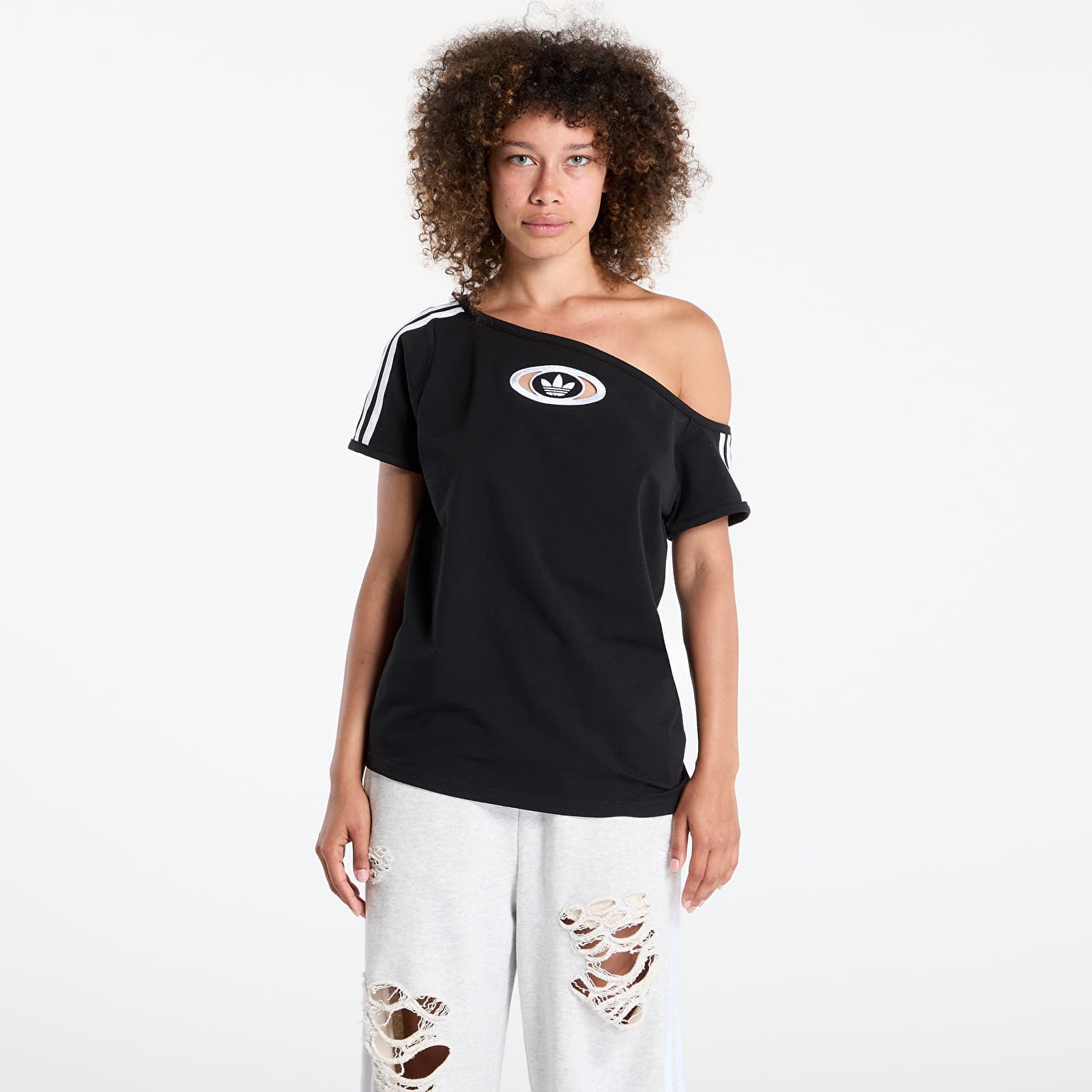 Tricou adidas Originals Campus 2000 Off Shoulder T-Shirt Black L