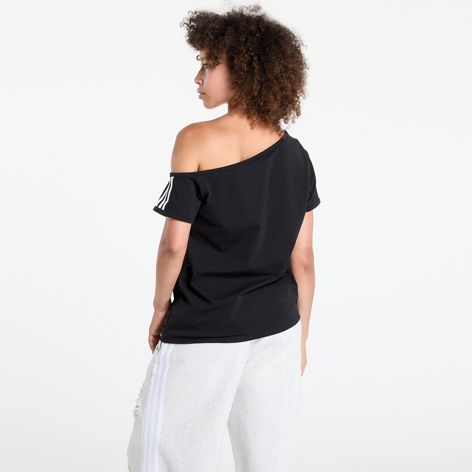 Trička adidas Originals Campus 2000 Off Shoulder T-Shirt Black