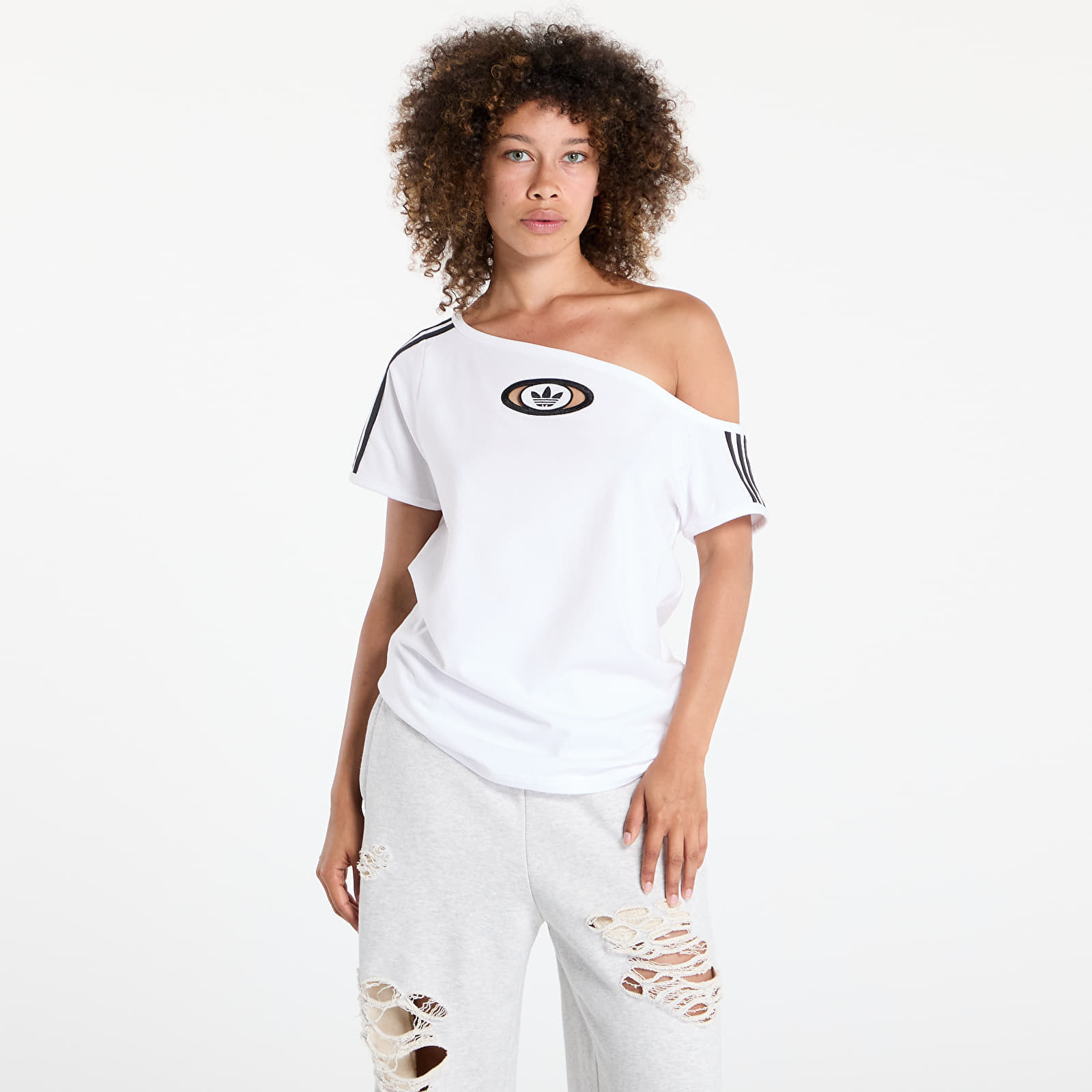 Tricou adidas Originals Campus 2000 Off Shoulder T-Shirt White L