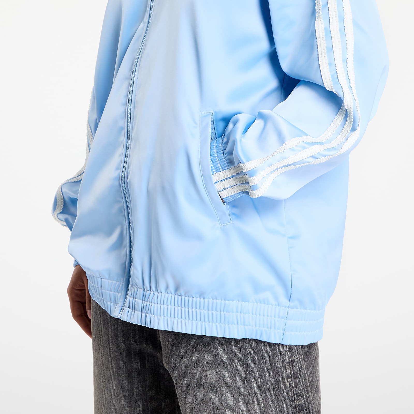 Jackets adidas Originals Satin Firebird Track Top Ruffle 3-Stripes Clear Sky