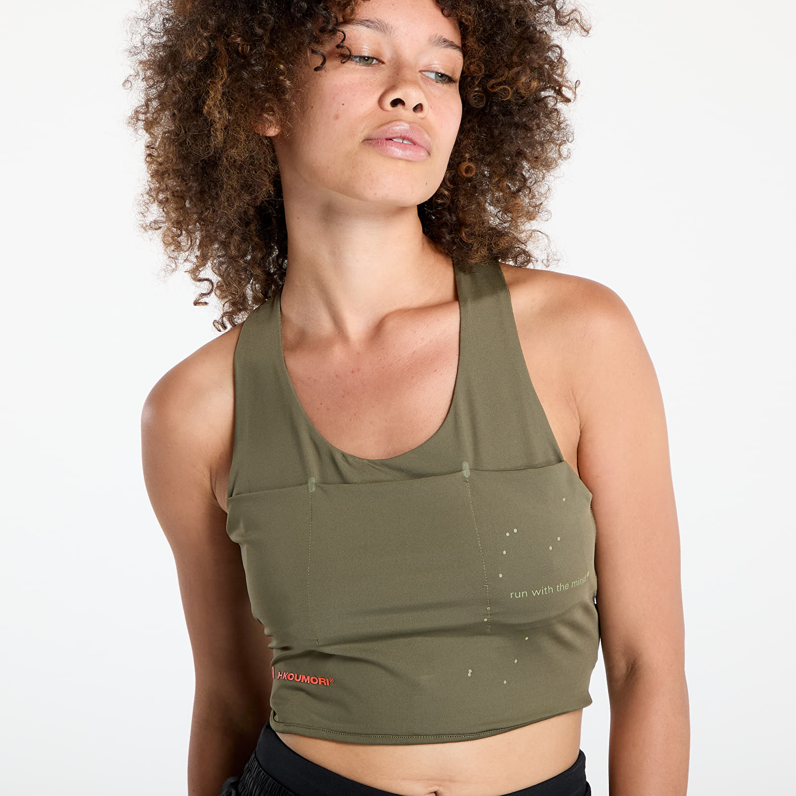 Tílka adidas Adi365 H.Koumori Running Crop Top Olive Strata