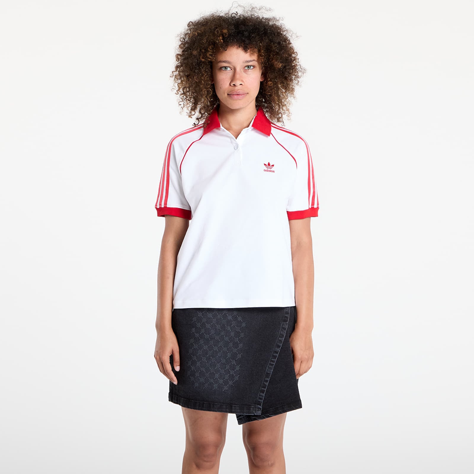 Tricou adidas SST Adicolor Short Sleeve Polo White/ Better Scarlet XS