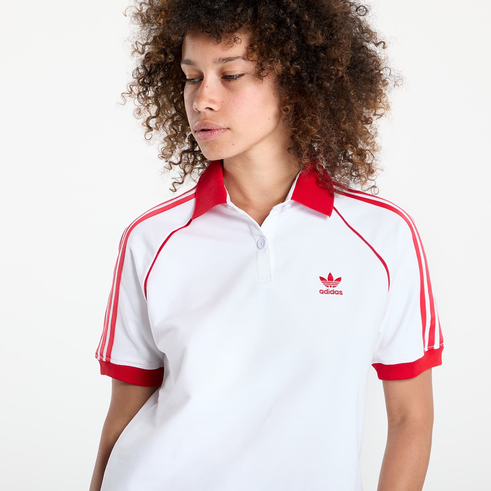 Trička adidas SST Adicolor Short Sleeve Polo White/ Better Scarlet