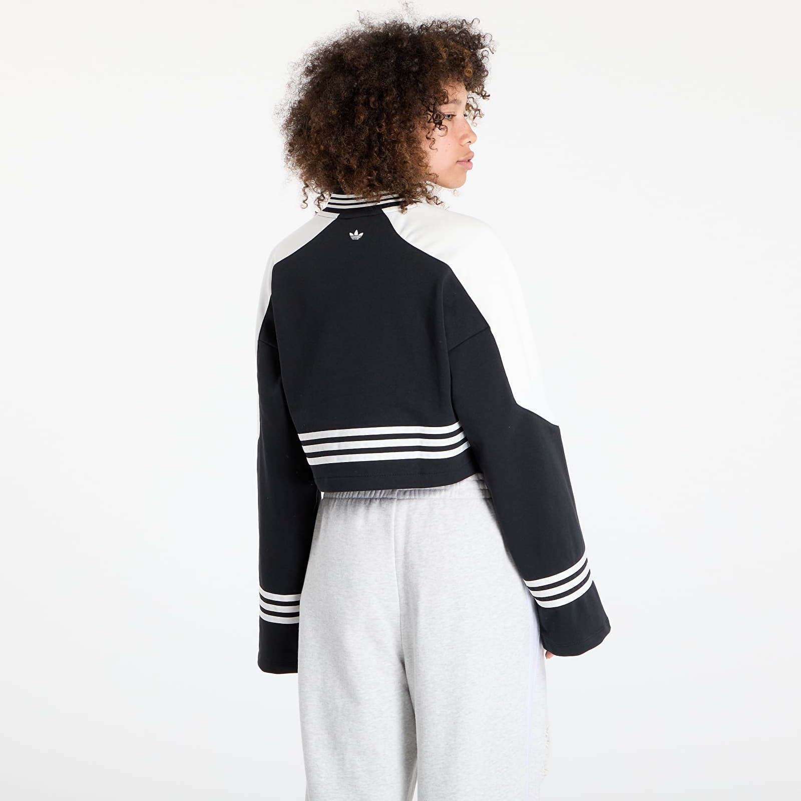 Mikiny adidas Blocking Crewneck Sweatshirt Black/ Off White
