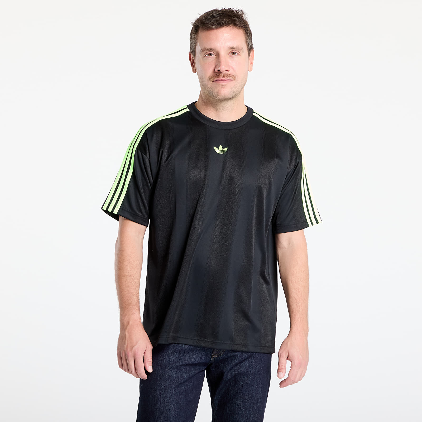 T-shirts adidas Adicolor Jacquard Jersey Black / Signal Green