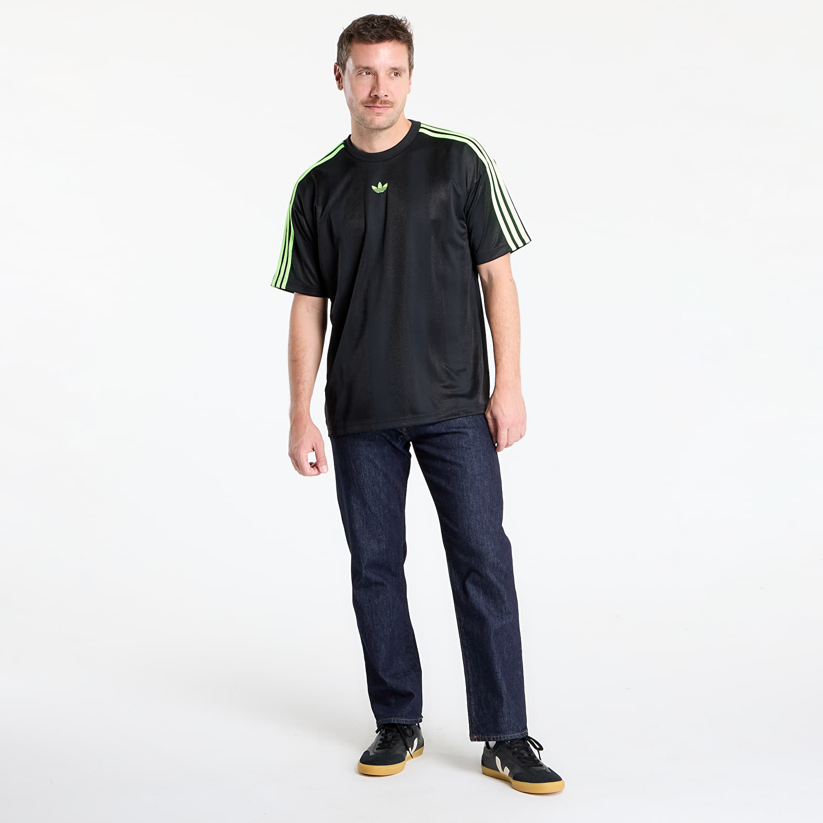 T-shirts adidas Adicolor Jacquard Jersey Black / Signal Green