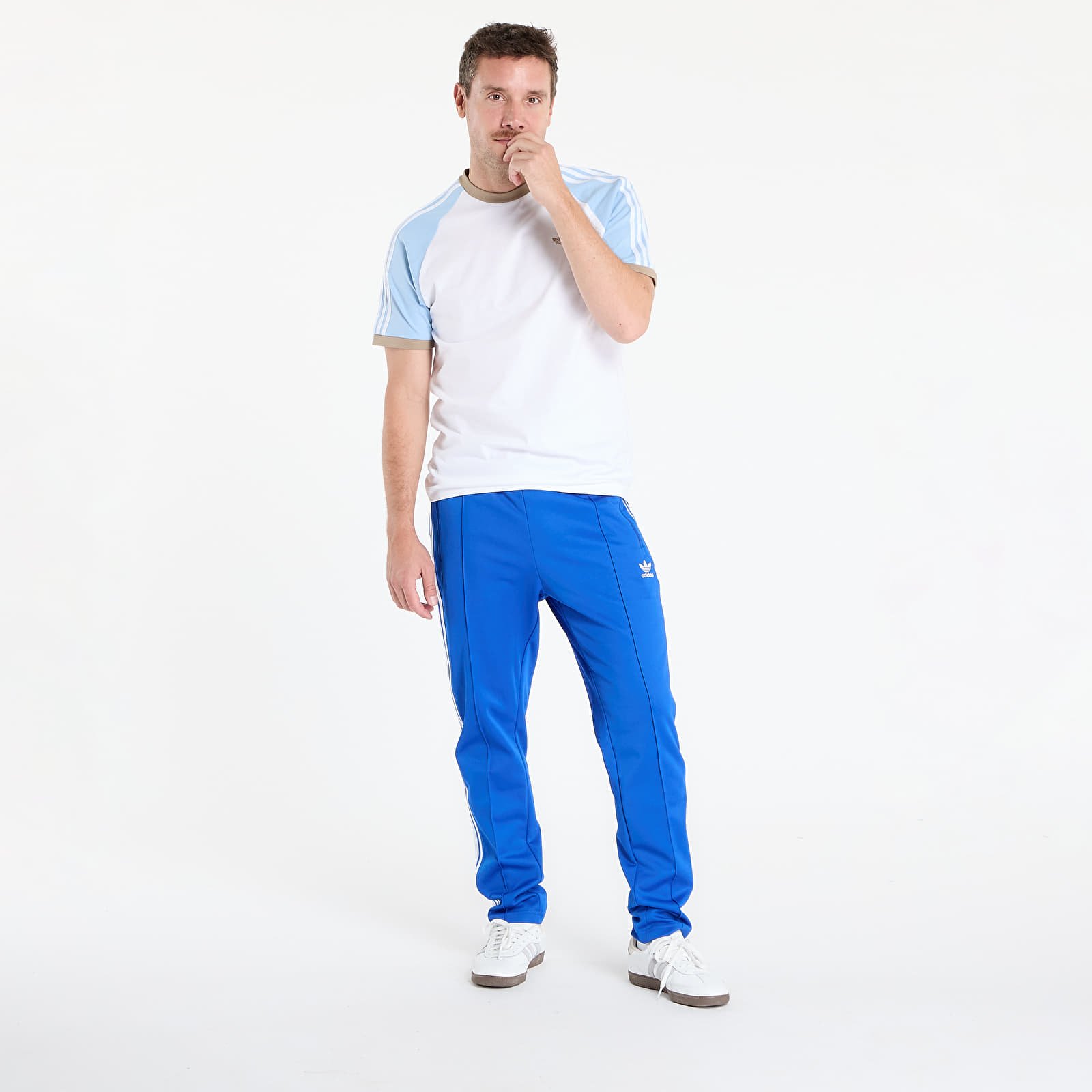 Jogginghosen für Männer adidas Adicolor Classics Beckenbauer Track Pants Blue/ White