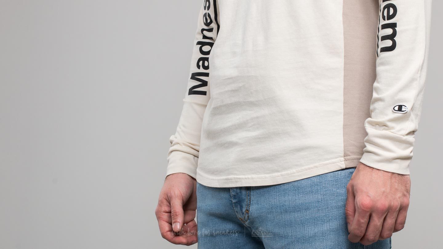 Koszulki Champion x WOOD WOOD Longsleeve Crewneck T-Shirt Off White