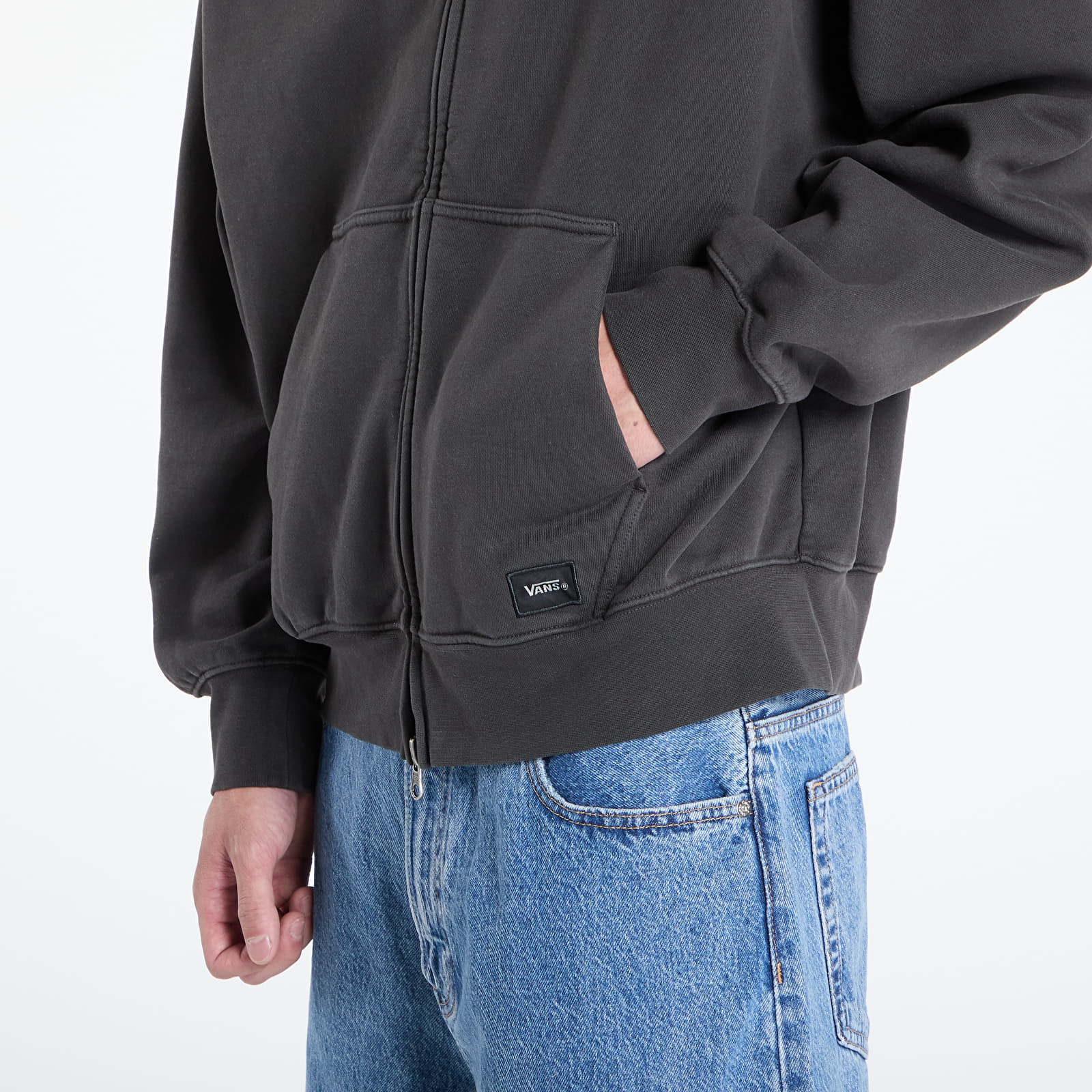 Men's hoodies Vans LX Zip Hoodie Faded Black