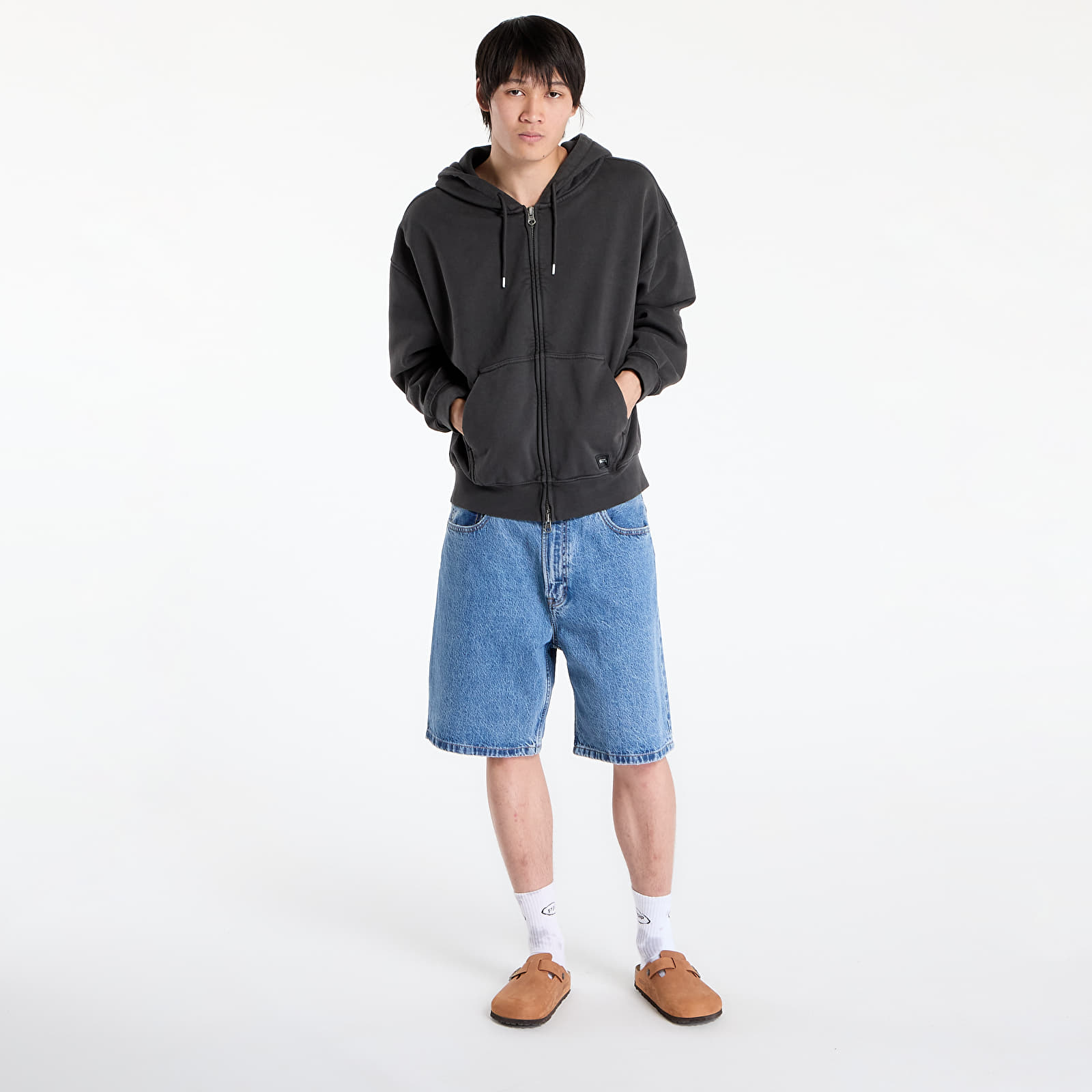 Men's hoodies Vans LX Zip Hoodie Faded Black