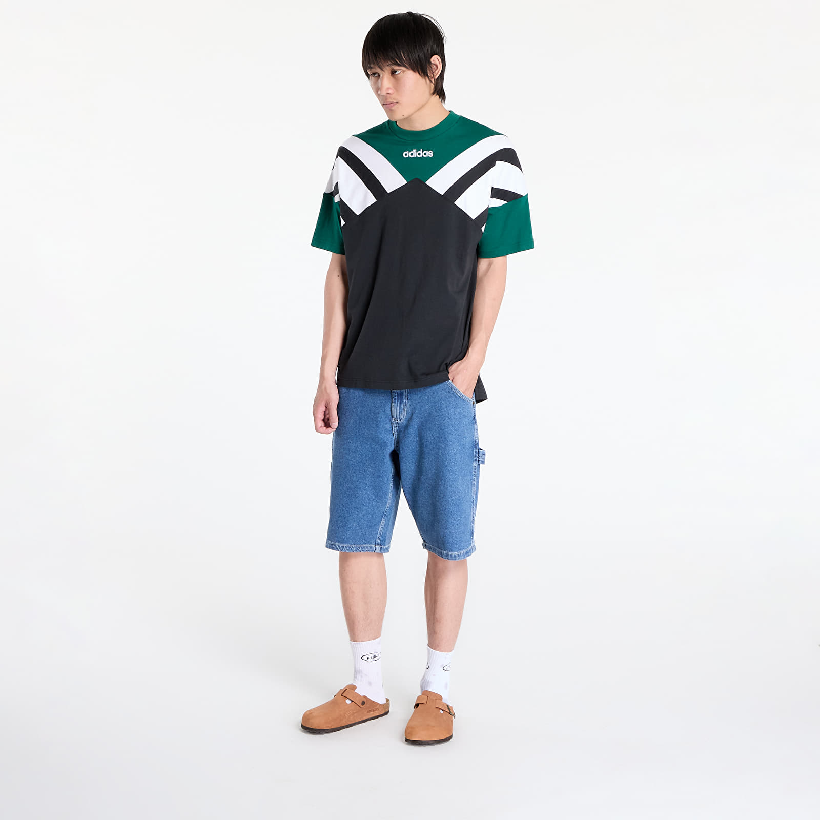 Men's T-shirts adidas Archive Cutline T-Shirt Black/ Collegiate Green