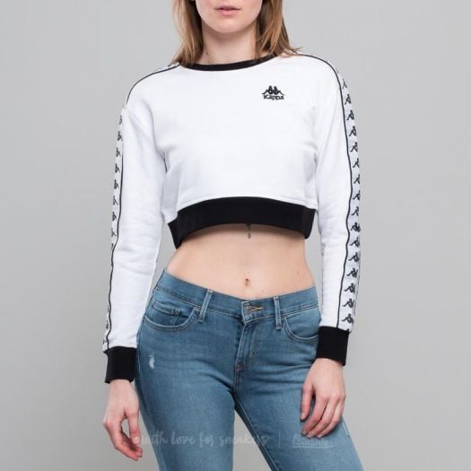 Hoodies and sweatshirts Kappa Authentic AYS Crop Crew White Black