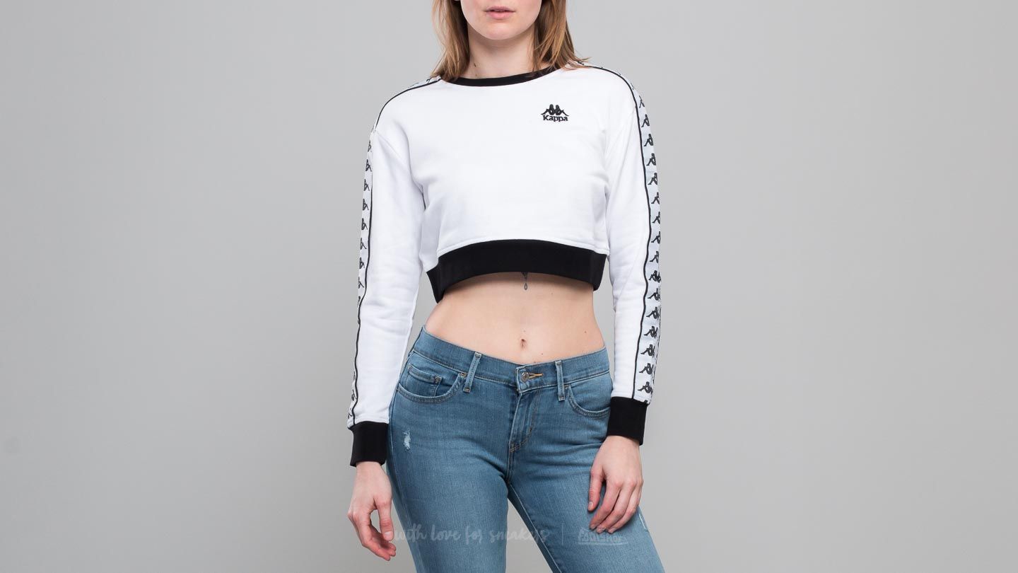 Hoodies and sweatshirts Kappa Authentic AYS Crop Crew White-Black