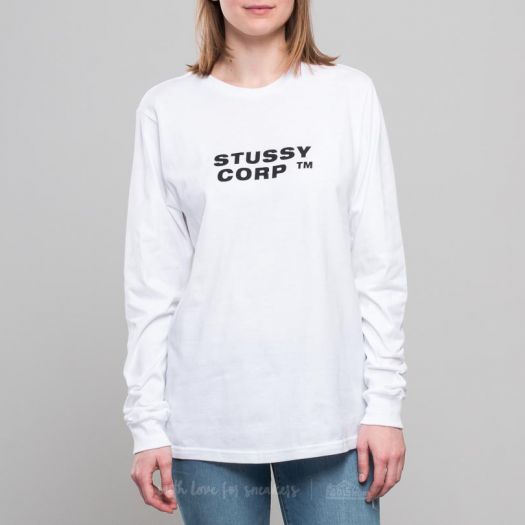 T shirts Stussy Corp Longsleeve Tee White Footshop