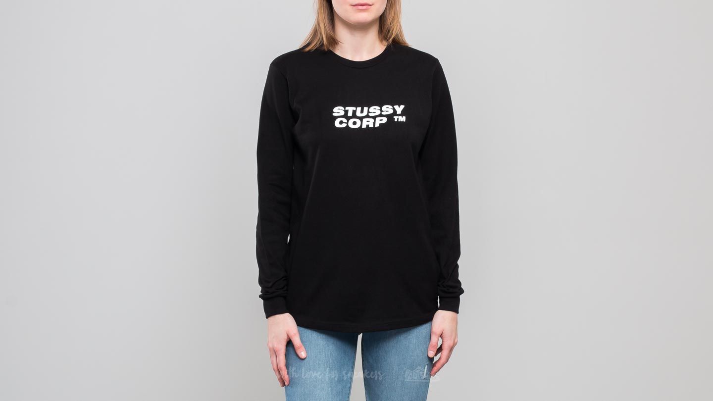 Long Sleeve T-shirts Stüssy Corp Longsleeve Tee Black
