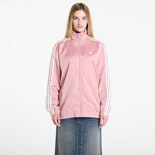 adidas Originals Satin Firebird Track Top Ruffle 3-Stripes Wonder Mauve