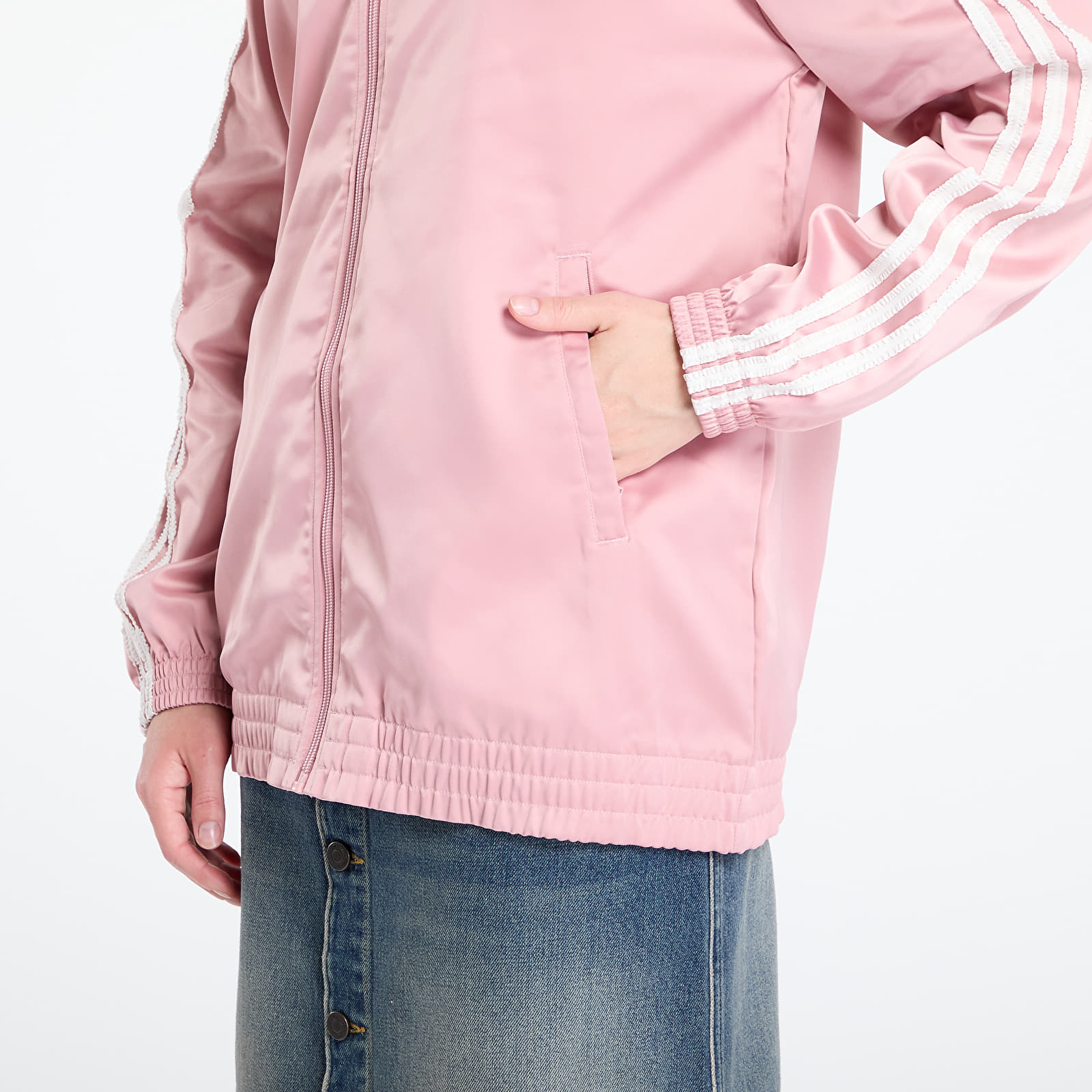 Kurtki adidas Originals Satin Firebird Track Top Ruffle 3-Stripes Wonder Mauve
